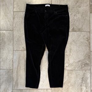LOFT Black Velvet Skinny Pants